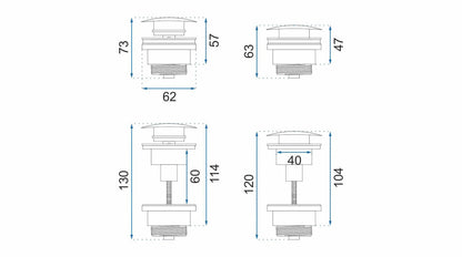 Ablaufgarnitur Chrom Matt