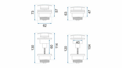 Ablaufgarnitur Chrom Matt