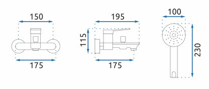 Badewannenarmatur Viral Black Rosé Gold