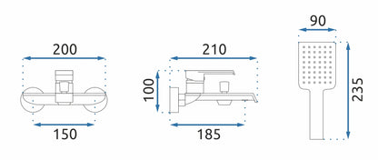 Badewannenarmatur Hasse Black